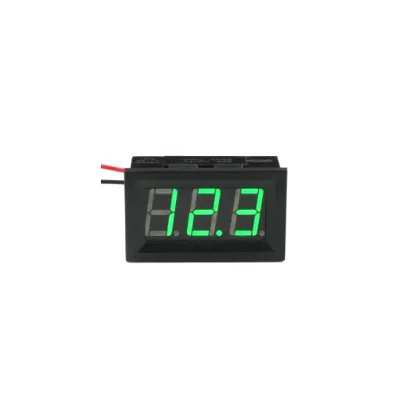 Вольтметр 27014G цифровий 4,5-30V вбудований (два дроти) Зелений
