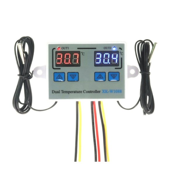 Цифровой контроллер температуры XK-W1088 двойной DC12V 120W