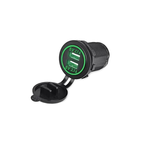 Автомобильное зарядное устройство с двумя USB-портами Green