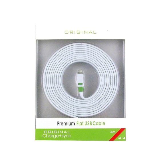 Шнур кабель Premium Flat USB 3m для Iphone