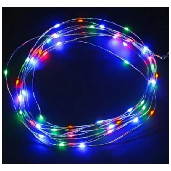 Гирлянда роса 5 м на батарейках RGB