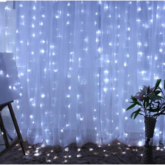 Світлодіодна гірлянда штора на прозорому дроті 2 м x 2 м 200 led white (4-4)