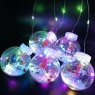 160L 10 дорожек бахрома 3м*40см60см дед мороз с диодами в шарике RGB (22-2)