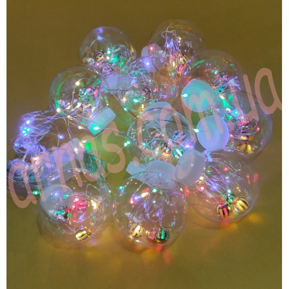 160L 10 доріжок бахрома 3 м*40 см/60 см кавун з діодами в кульці RGB (23-2)