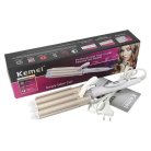 Плойка для волосся потрійна керамічна Kemei KM-1010
