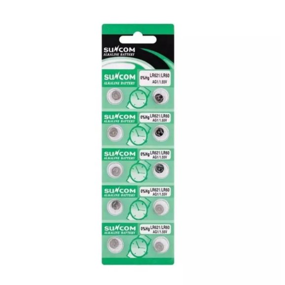 Батарейка LR621/LR60 AG1/1.55v Suncom Alkaline Battery