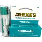 Аккумулятор Arexes Li-ion 18650 3.7v 1000mah с контактами для пайки