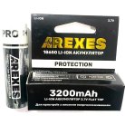 Акумулятор Arexes Li-ion 18650 3.7v 3200mah з захистом високострумовий (без пiптика)