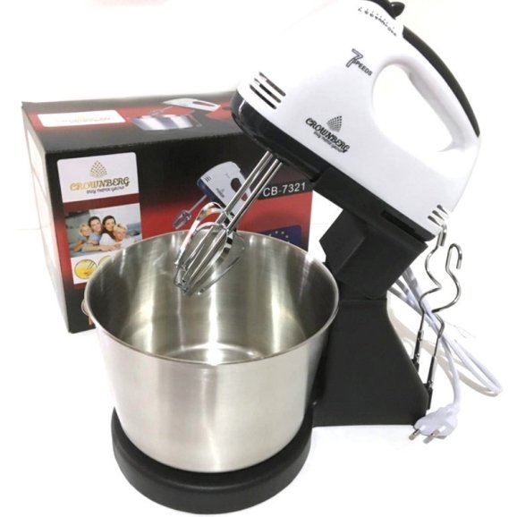 Миксер Crownberg CB-7321 300w с металлической чашей