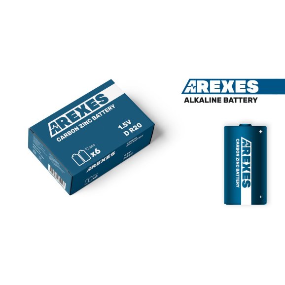 Батарейка R20/D 1.5v Arexes цинк карбон (12шт в упаковке)