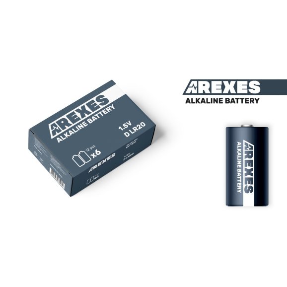 Батарейка LR20/D 1.5v Arexes алкалиновая (12шт в упаковке)