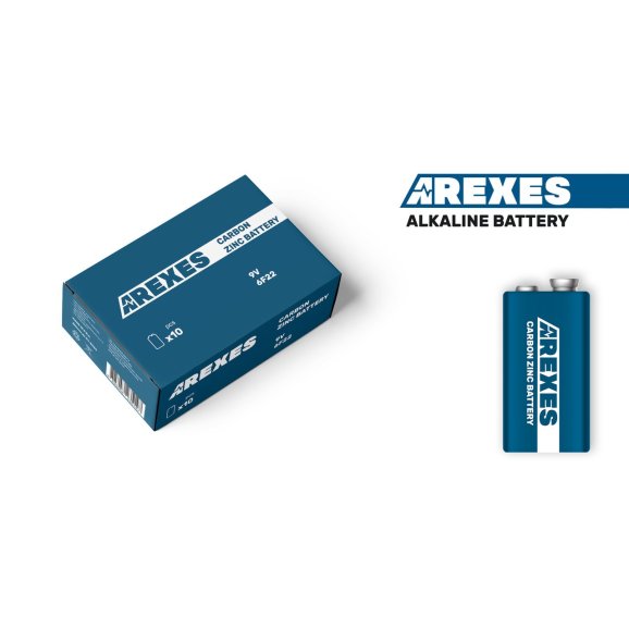 Батарейка 6F22/9V Arexes цинк карбон (10шт в упаковке)