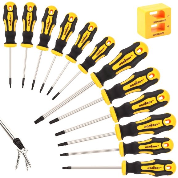 Набор Torx отверток 12шт + намагничиватель-размагничиватель sdy-87010