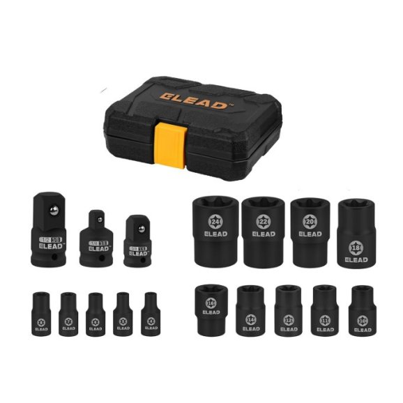 Набор E-torx головок с адаптерами 17 предметов ED70023