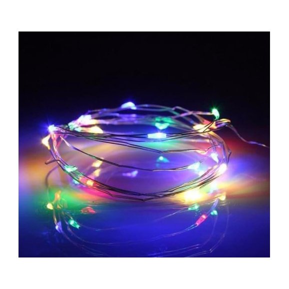 Гирлянда роса 1.5м на батарейках RGB