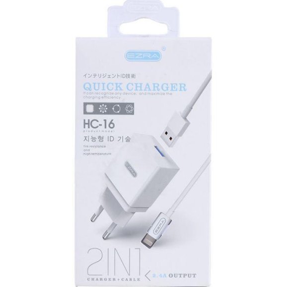 Мережевий зарядний пристрій Ezra HC-16 usb iphone (17541-4)
