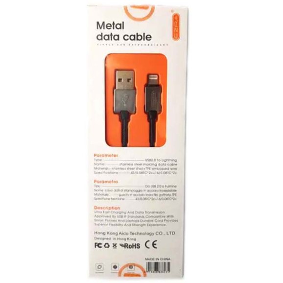 USB iphone кабель Ezra DC08 Metal Data Cable (17541-15)